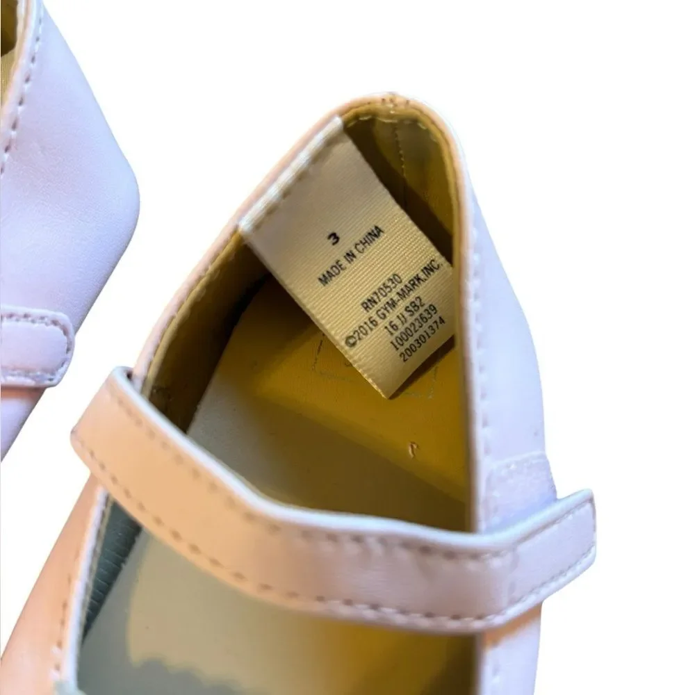 Janie and Jack Baby Pink Mary Jane Shoes With Bows Baby Girl size 3